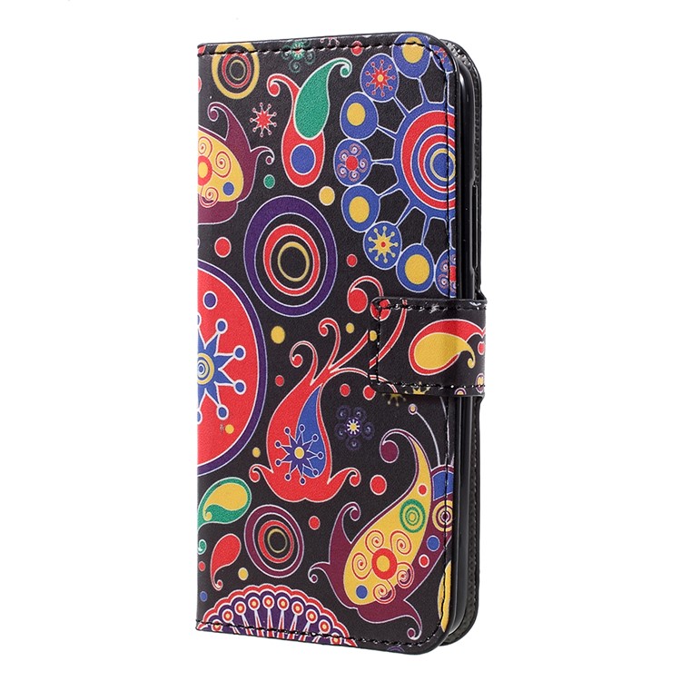 Patrón De Impresión Billetera Plegable Accesorio De Carcasa De Cuero Para Motorola Moto C - Flores De Paisley-2