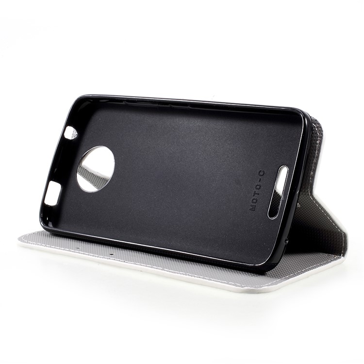 Patrón De Impresión Billetera Soporte De Cuero Cubierta Magnética Para Motorola Moto C - Adorables Búhos-4