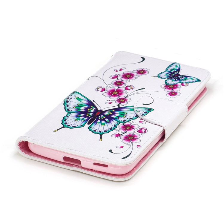 Pattern Printing Wallet Stand Leather Case for Motorola Moto G5 - Butterflies and Flowers-6