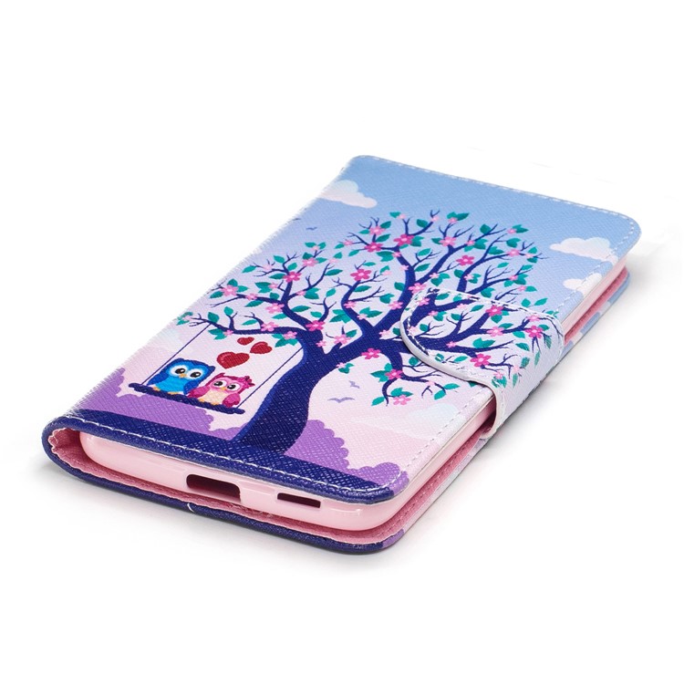 Pattern Printing Wallet Stand Leather Case for Motorola Moto G5 - Two Swinging Owls-6