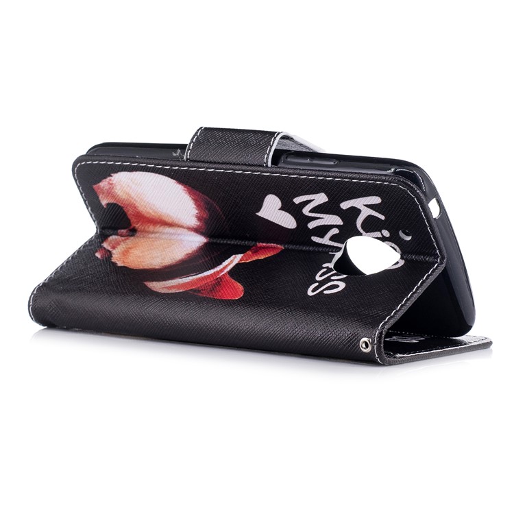 Pattern Printing Leather Wallet Stand Phone Cover for Motorola Moto G5 - Kiss My Ass-4