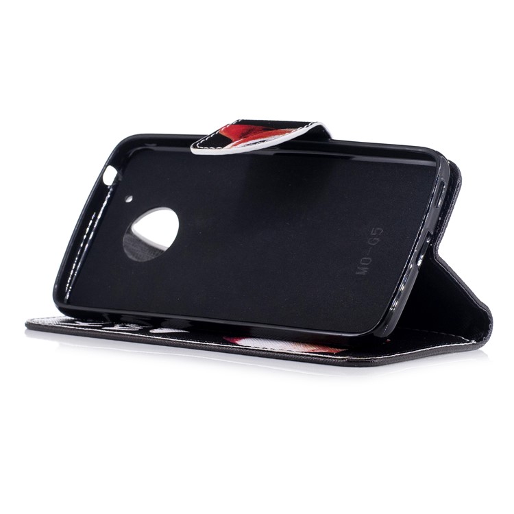 Pattern Printing Leather Wallet Stand Phone Cover for Motorola Moto G5 - Kiss My Ass-5