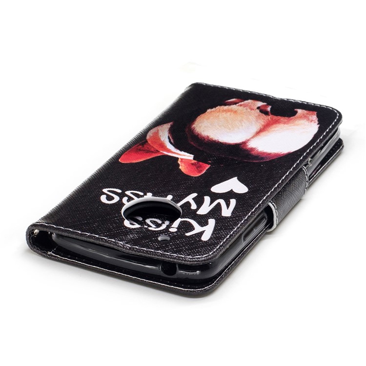 Pattern Printing Leather Wallet Stand Phone Cover for Motorola Moto G5 - Kiss My Ass-7