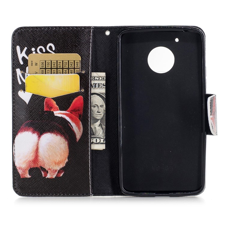 Pattern Printing Leather Wallet Stand Phone Cover for Motorola Moto G5 - Kiss My Ass-8