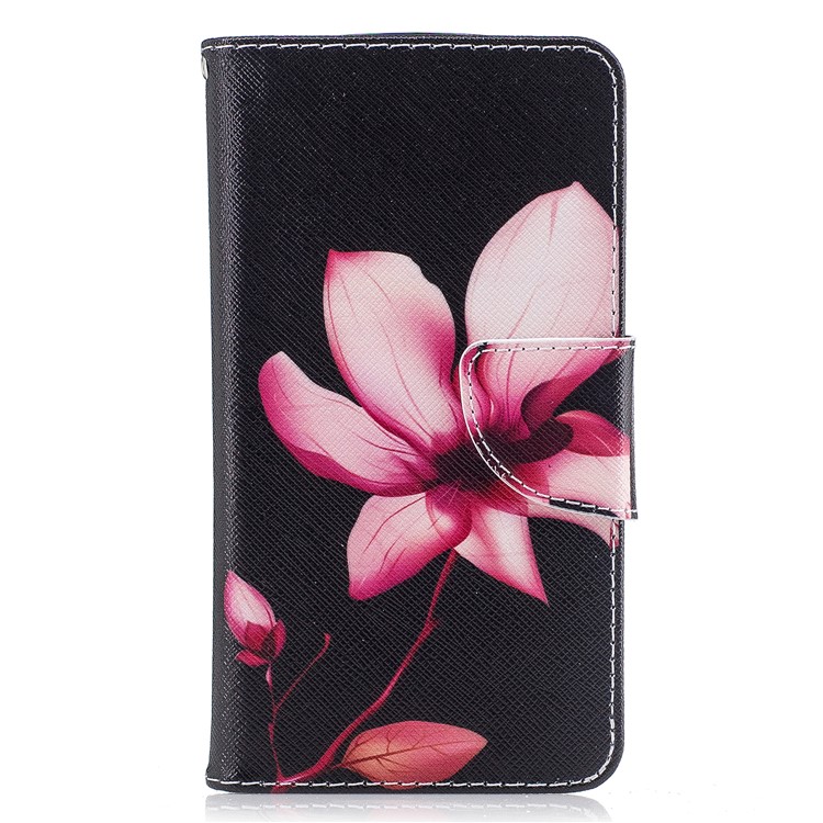 Pattern Printing Magnetic Leather Mobile Phone Case with Card Slots for Motorola Moto G5 - Flower Pattern-2