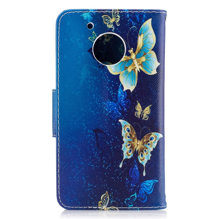 Pattern Printing Wallet Leather Mobile Casing for Motorola Moto G5 - Blue Butterflies-3