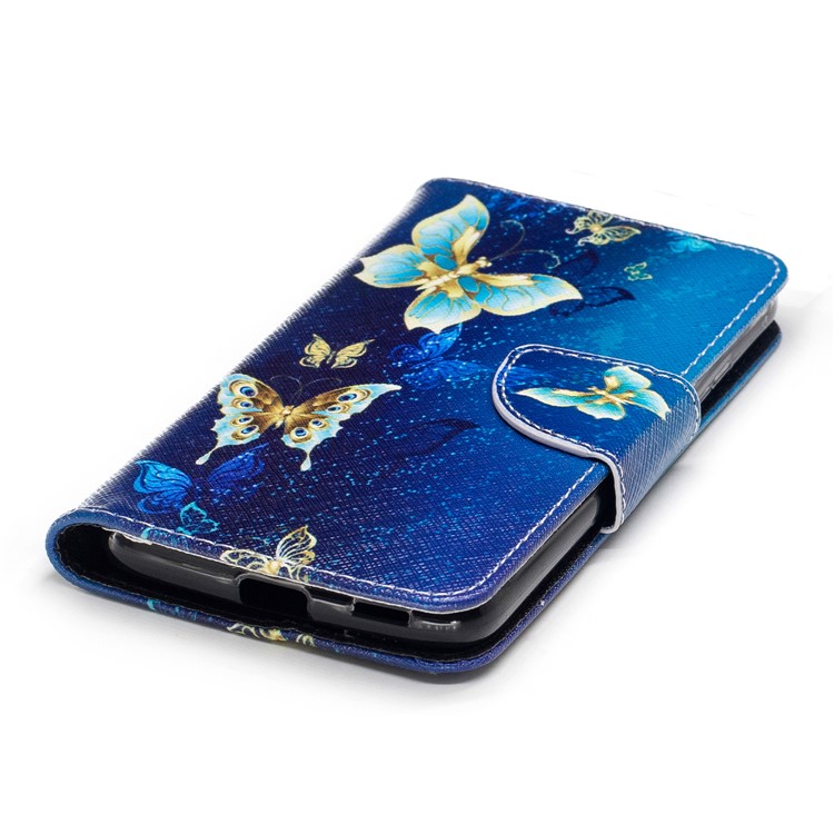 Pattern Printing Wallet Leather Mobile Casing for Motorola Moto G5 - Blue Butterflies-6