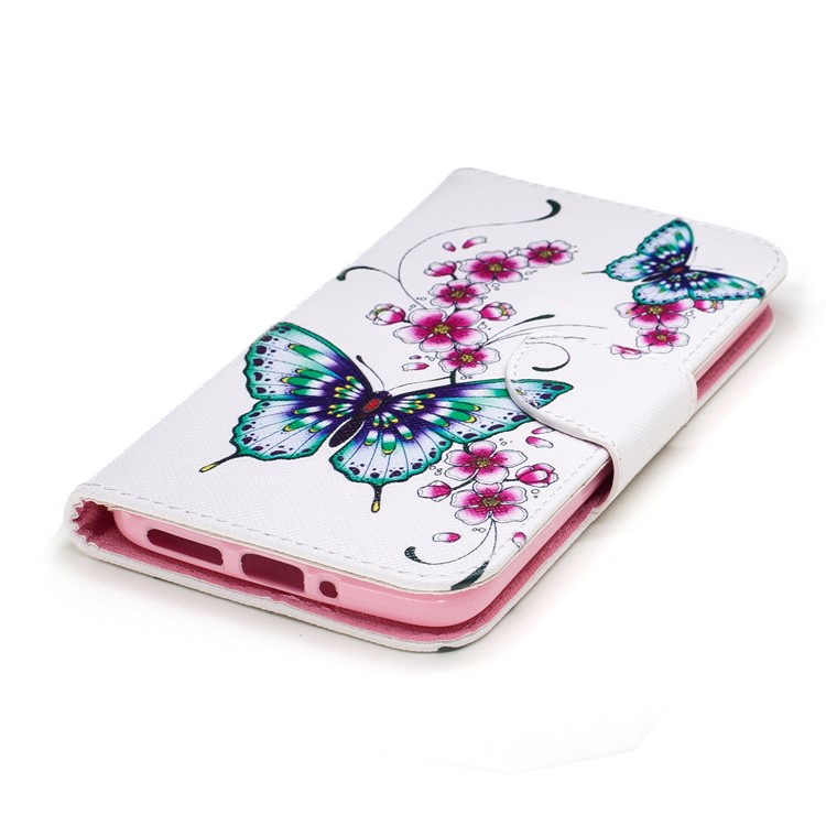 Pattern Printing PU Leather Wallet Flip Stand Cover Shell for Motorola Moto G5S - Butterflies and Flowers-6