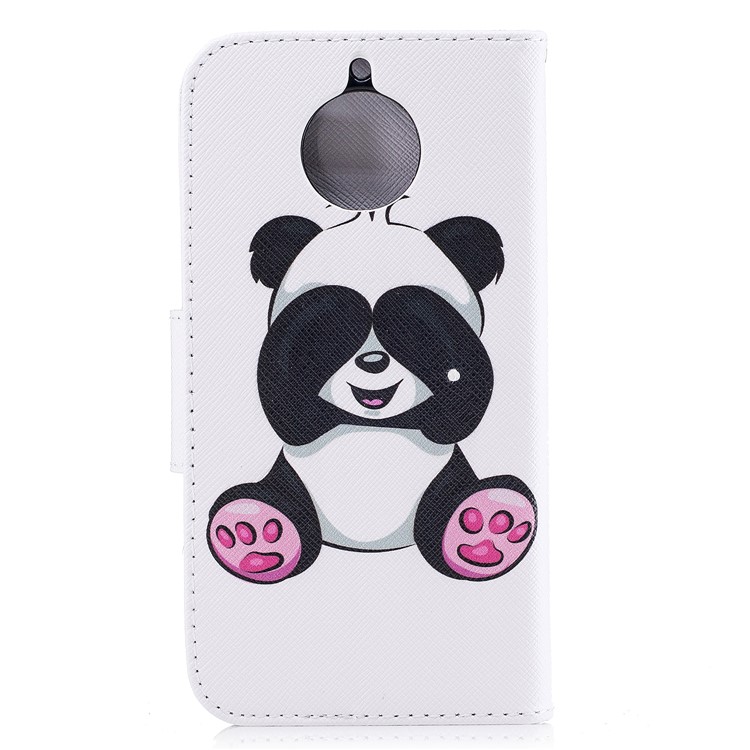 Pattern Printing Stand Wallet Leather Folio Flip Phone Cover for Motorola Moto G5S - Adorable Panda-3