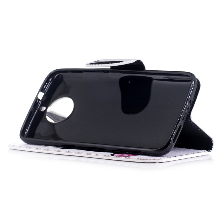 Pattern Printing Stand Wallet Leather Folio Flip Phone Cover for Motorola Moto G5S - Adorable Panda-5