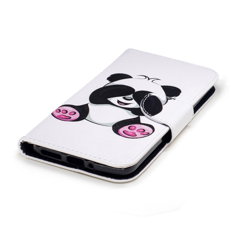 Pattern Printing Stand Wallet Leather Folio Flip Phone Cover for Motorola Moto G5S - Adorable Panda-6