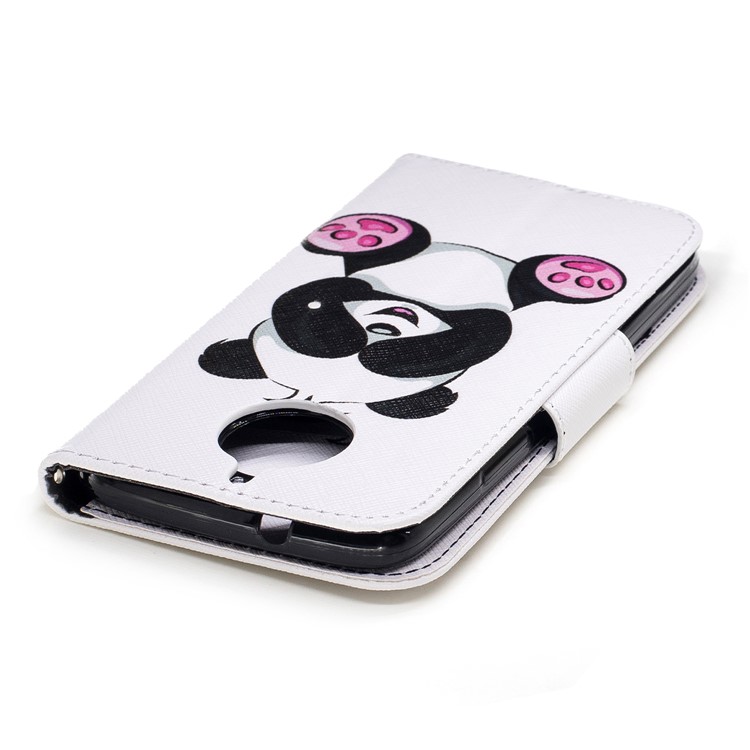 Pattern Printing Stand Wallet Leather Folio Flip Phone Cover for Motorola Moto G5S - Adorable Panda-7