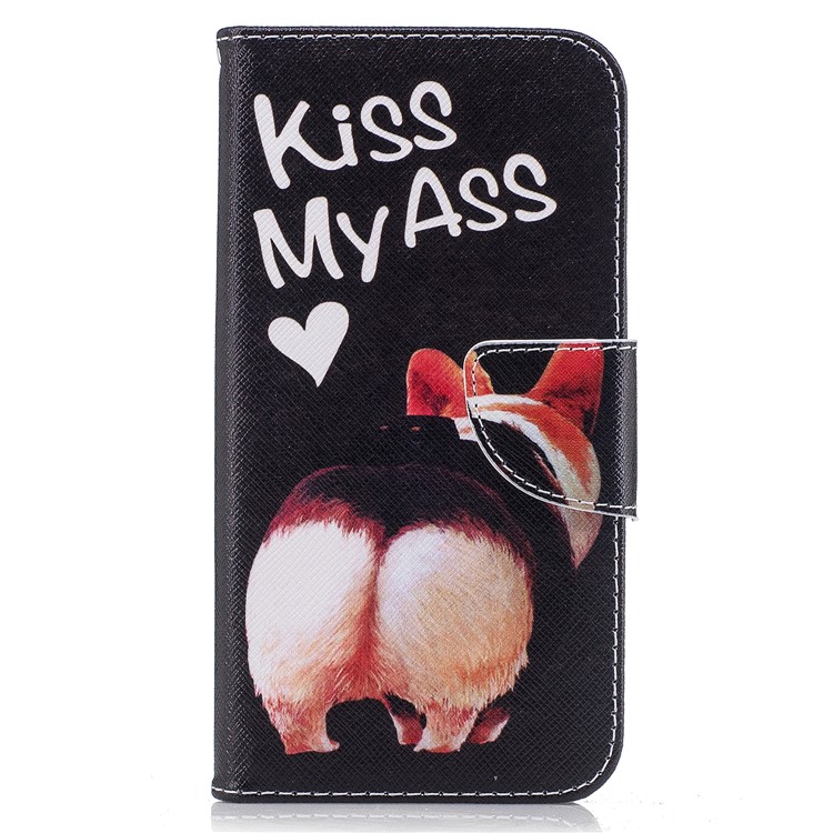 Pattern Printing PU Leather Wallet Magnetic Case for Motorola Moto G5 Plus - Kiss My Ass-2