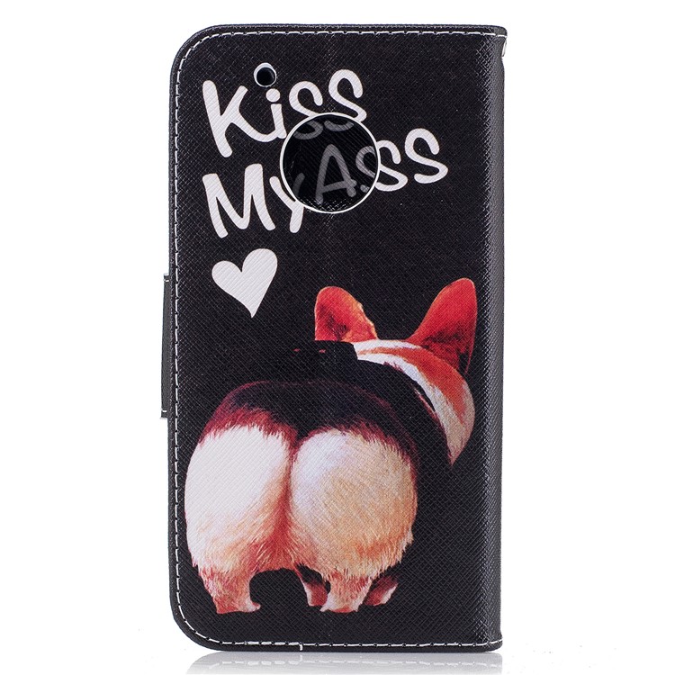 Pattern Printing PU Leather Wallet Magnetic Case for Motorola Moto G5 Plus - Kiss My Ass-3