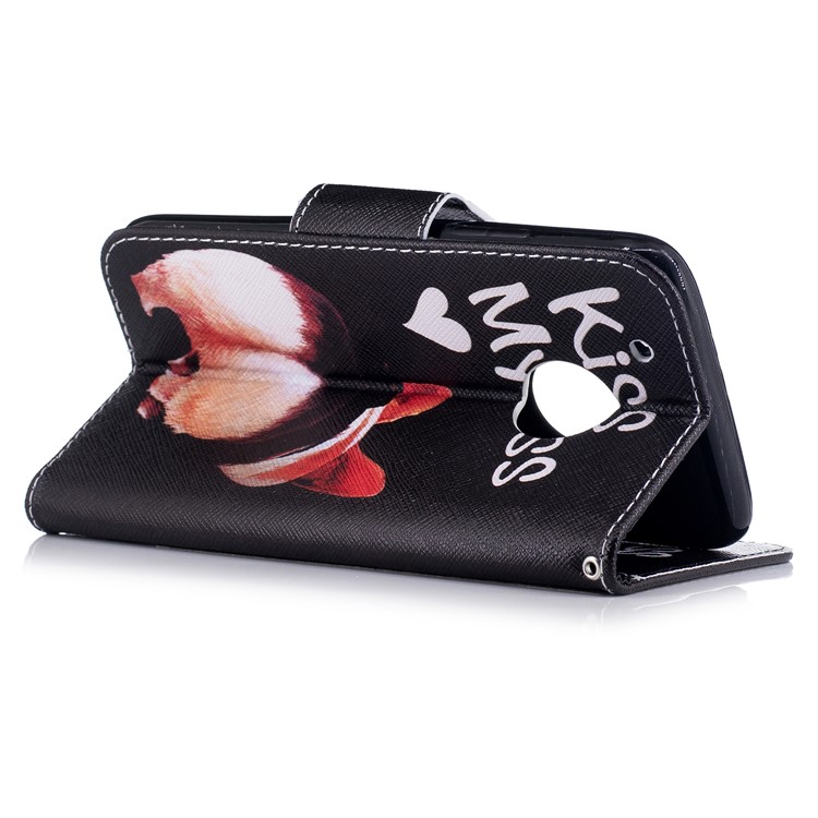 Pattern Printing PU Leather Wallet Magnetic Case for Motorola Moto G5 Plus - Kiss My Ass-4