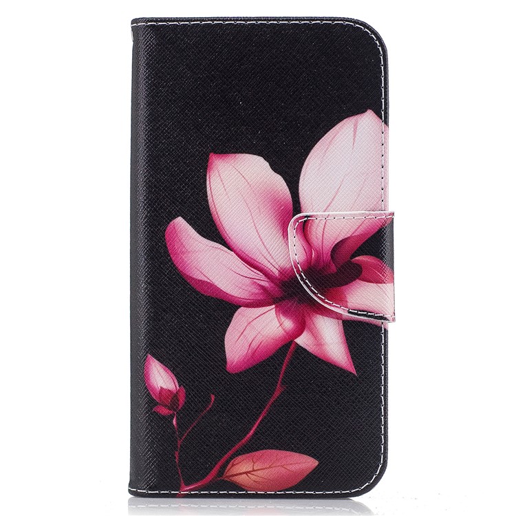 Pattern Printing PU Leather Wallet Phone Casing with Stand for Motorola Moto G5 Plus - Flower Pattern-2