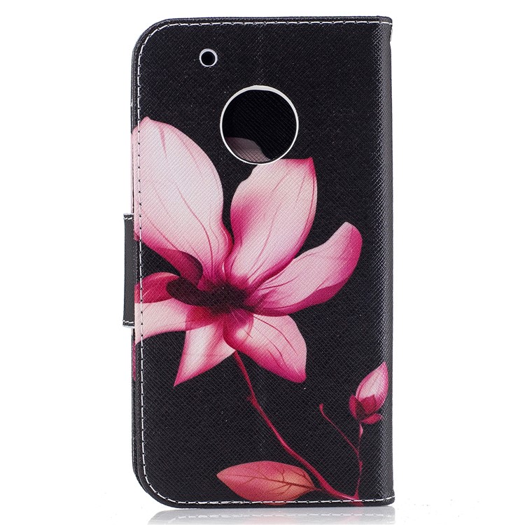 Pattern Printing PU Leather Wallet Phone Casing with Stand for Motorola Moto G5 Plus - Flower Pattern-3