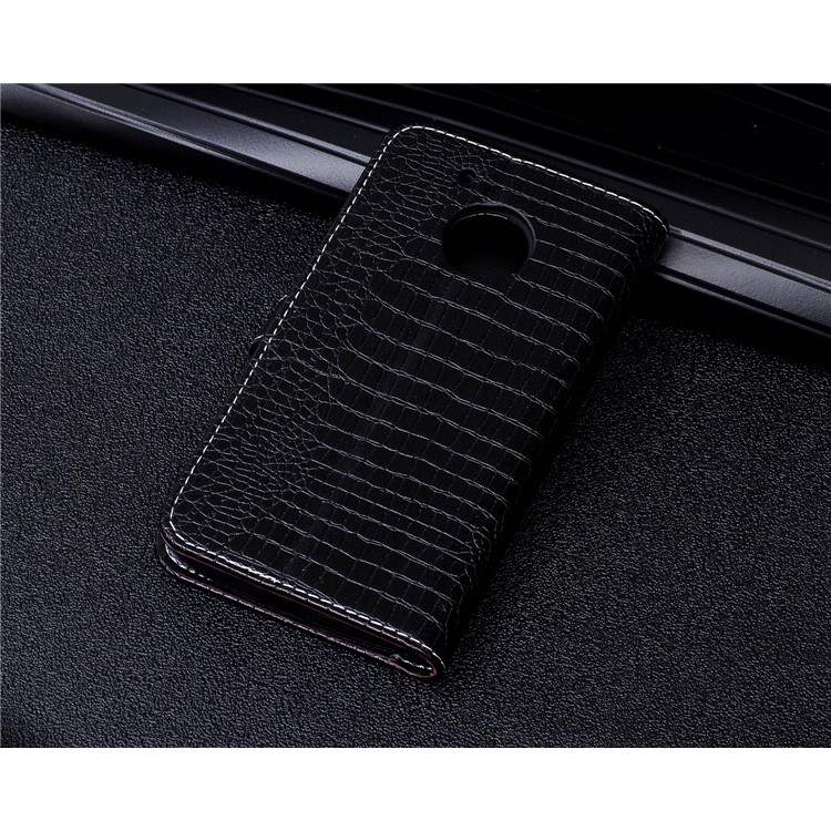 Crocodile Grain Wallet PU Leather Stand Case for Motorola Moto G5 - Black-10