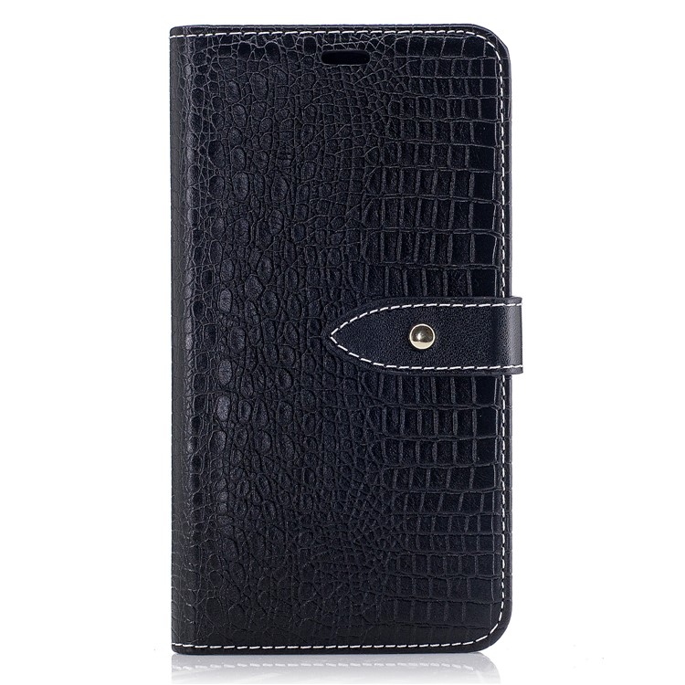 Crocodile Grain Wallet PU Leather Stand Case for Motorola Moto G5 - Black-2