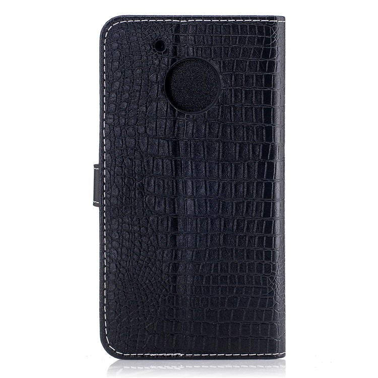 Crocodile Grain Wallet PU Leather Stand Case for Motorola Moto G5 - Black-3