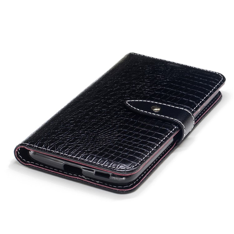 Crocodile Grain Wallet PU Leather Stand Case for Motorola Moto G5 - Black-6