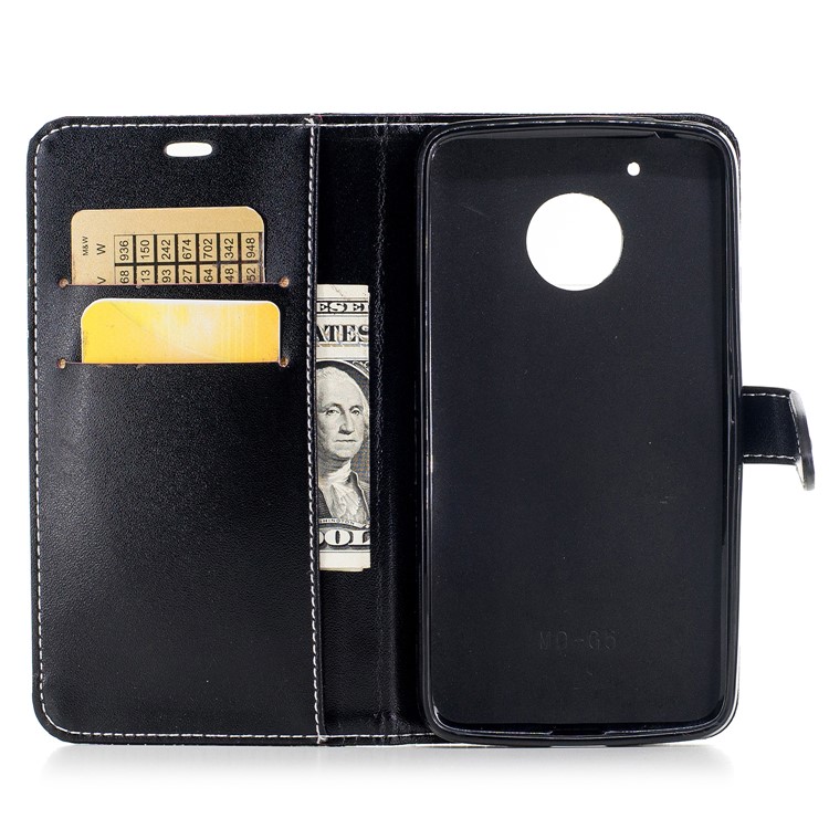 Crocodile Grain Wallet PU Leather Stand Case for Motorola Moto G5 - Black-8