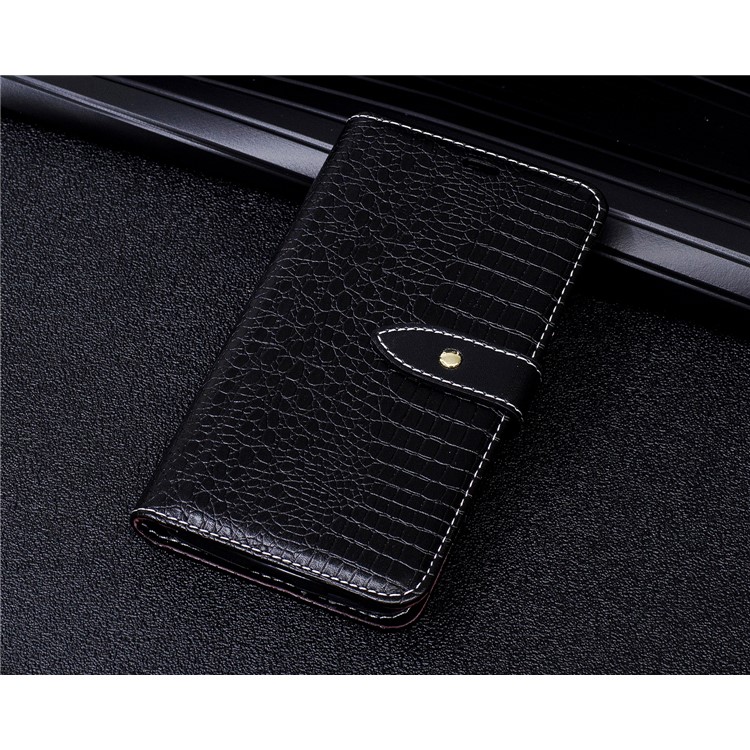 Crocodile Grain Wallet PU Leather Stand Case for Motorola Moto G5 - Black-9
