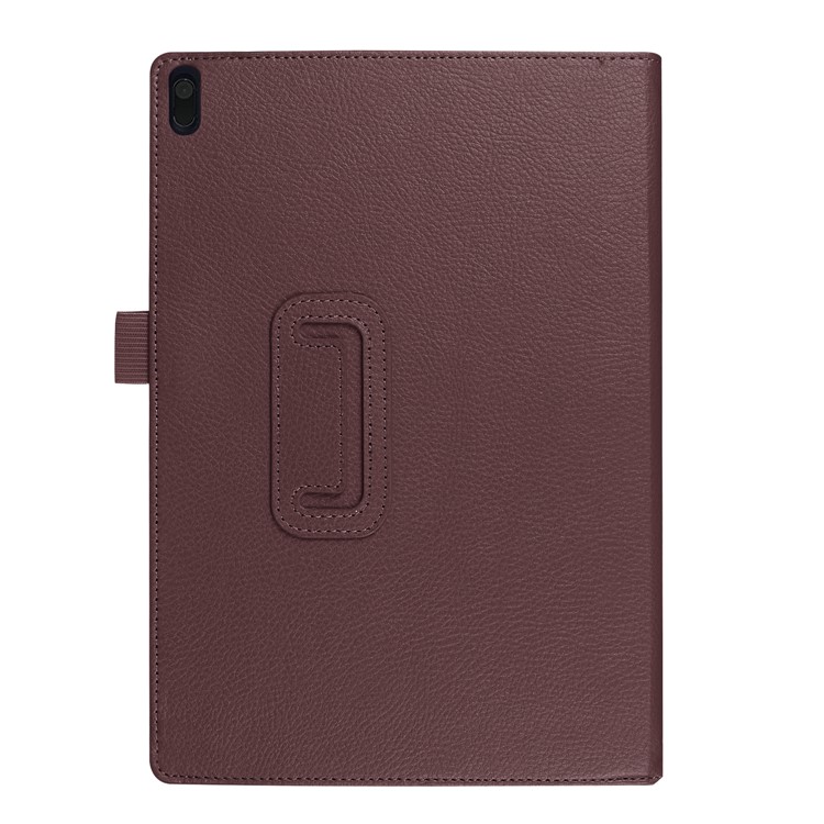 Litchi Grain PU Leather Stand Universal Cover Case for Lenovo Tab 4 10 Plus / Tab 4 10 - Brown-3