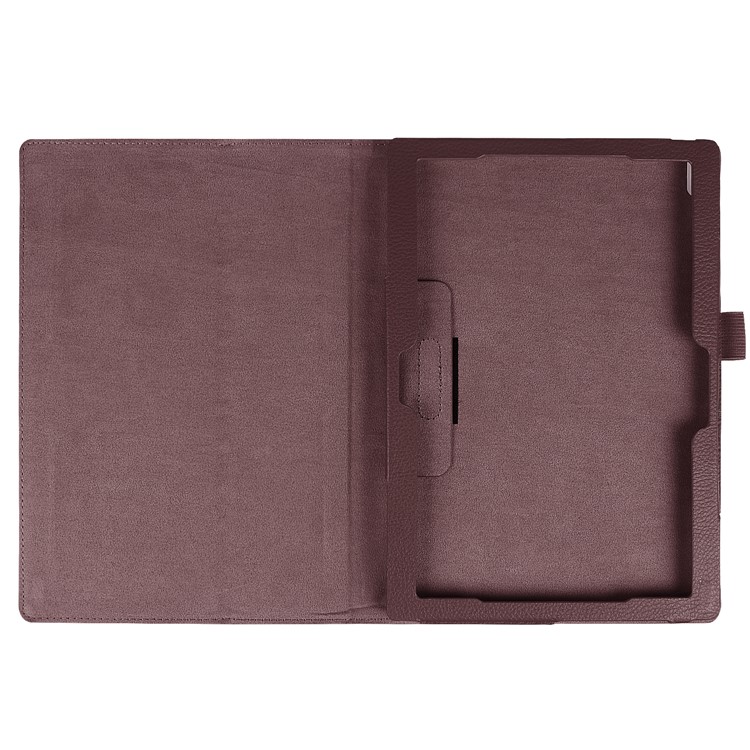 Litchi Grain PU Leather Stand Universal Cover Case for Lenovo Tab 4 10 Plus / Tab 4 10 - Brown-5