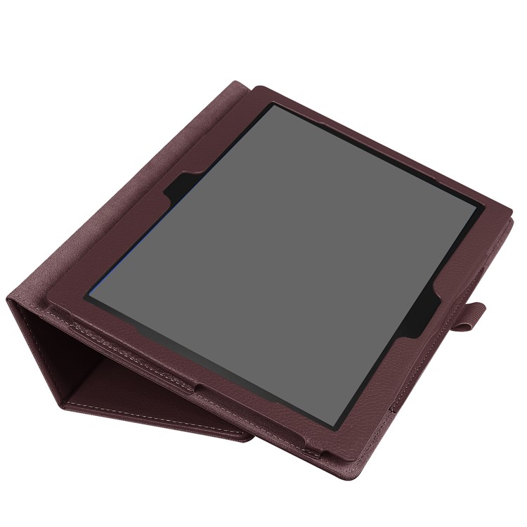 Litchi Grain PU Leather Stand Universal Cover Case for Lenovo Tab 4 10 Plus / Tab 4 10 - Brown-6