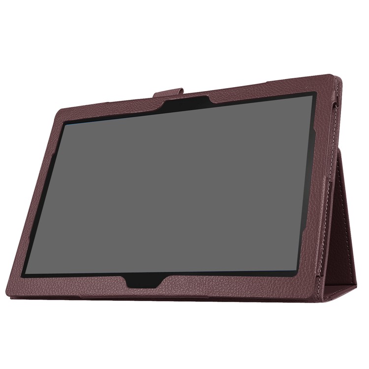 Litchi Grain PU Leather Stand Universal Cover Case for Lenovo Tab 4 10 Plus / Tab 4 10 - Brown-7