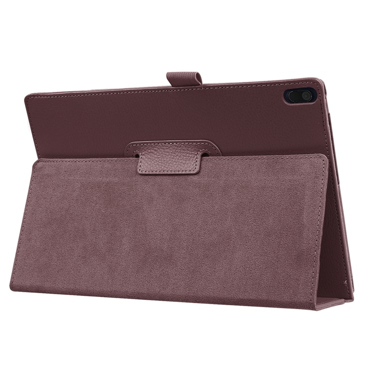 Litchi Grain PU Leather Stand Universal Cover Case for Lenovo Tab 4 10 Plus / Tab 4 10 - Brown-8