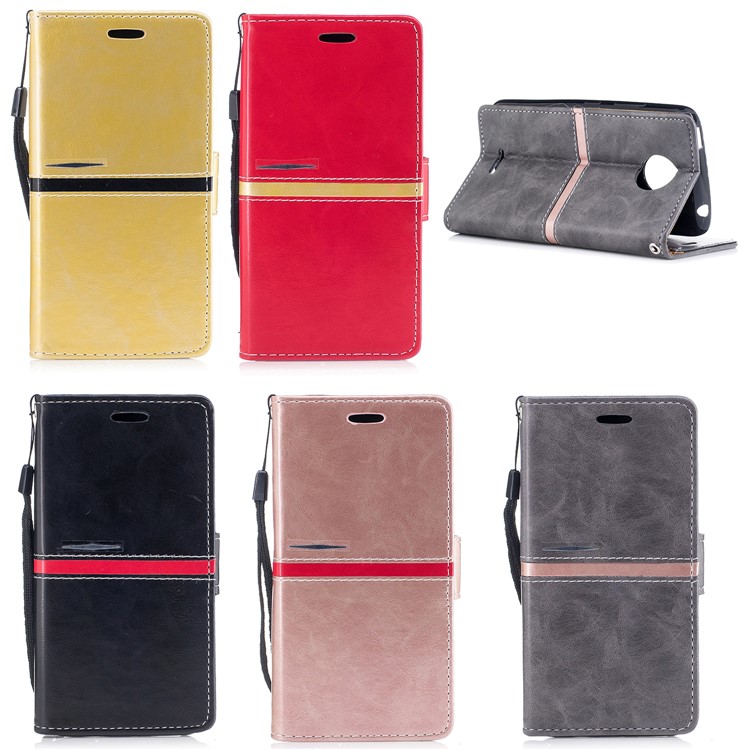 For Moto C Plus Graceful Series Foldable Leather Wallet Mobile Phone Case - Black-1