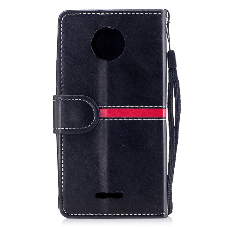 For Moto C Plus Graceful Series Foldable Leather Wallet Mobile Phone Case - Black-3