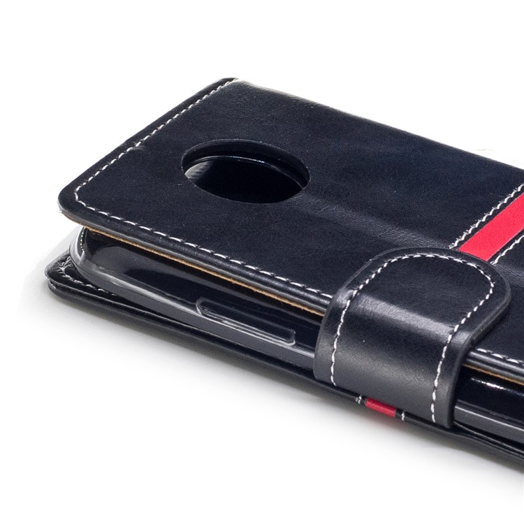 For Moto C Plus Graceful Series Foldable Leather Wallet Mobile Phone Case - Black-7