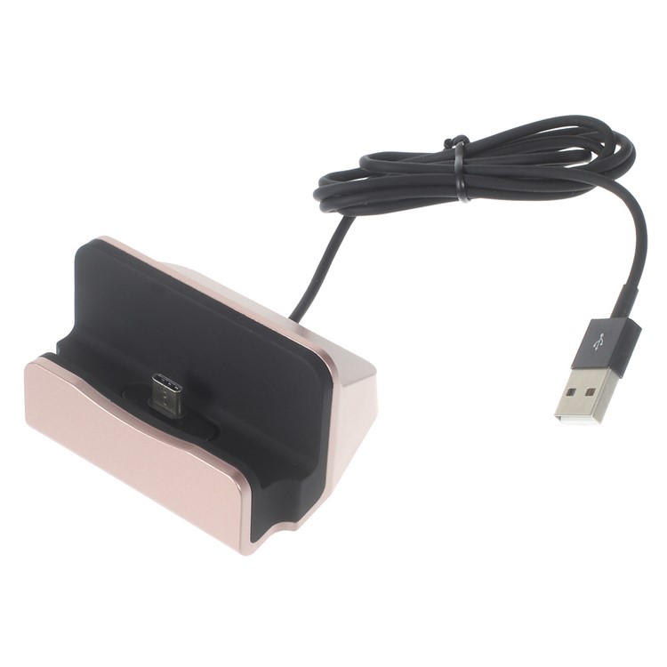 Berceau De Chargeur De Station D'accueil USB Type-c Pour Oneplus Deux, Letv 1s, Huawei Nexus 6P - Couleur Or Rose-2