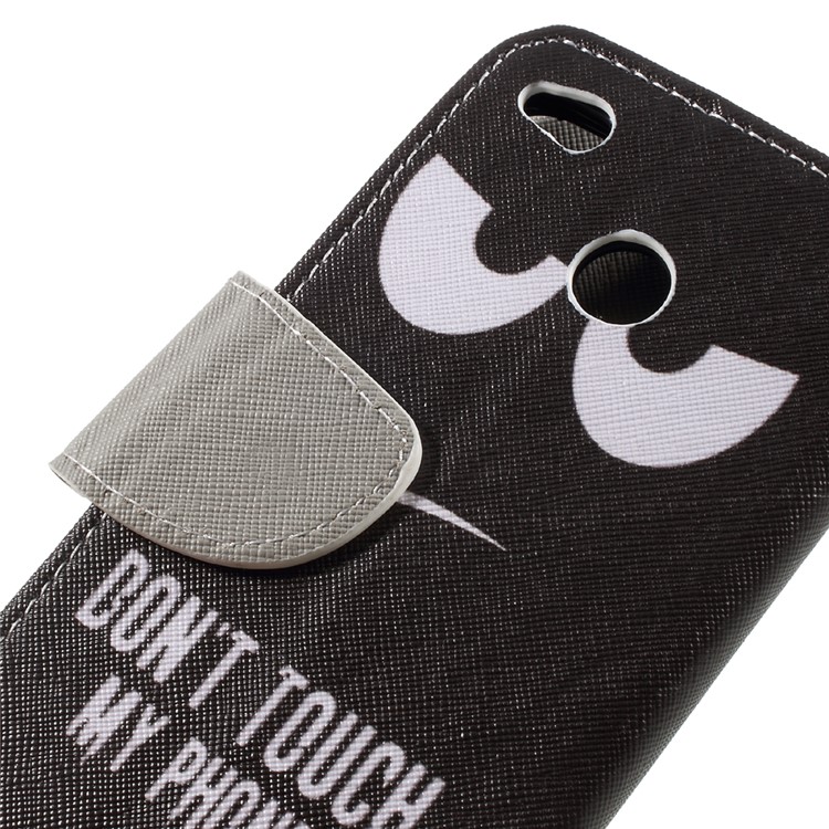 Patterned Cross Texture Wallet Leather Stand Mobile Case for Xiaomi Redmi Note 4X - DON'T TOUCH MY PHONE-10