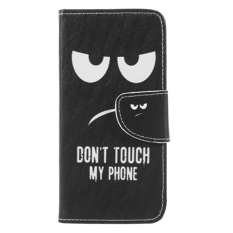 Patterned Cross Texture Wallet Leather Stand Mobile Case for Xiaomi Redmi Note 4X - DON'T TOUCH MY PHONE-3