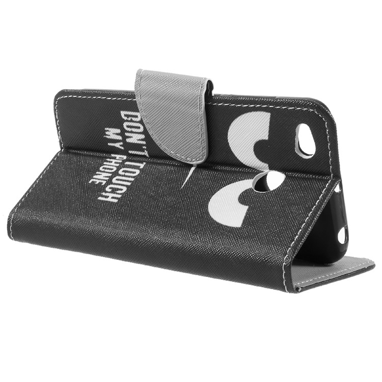 Patterned Cross Texture Wallet Leather Stand Mobile Case for Xiaomi Redmi Note 4X - DON'T TOUCH MY PHONE-5
