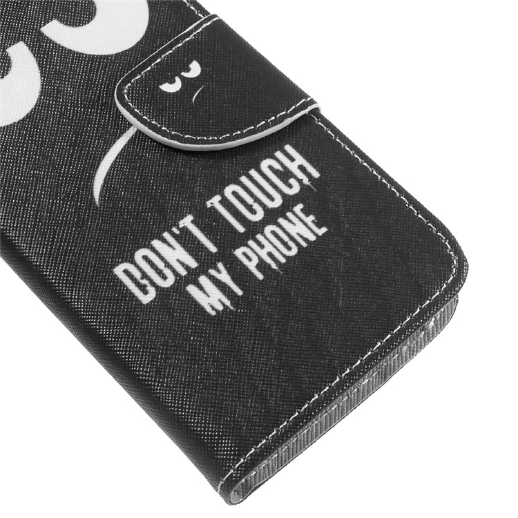 Patterned Cross Texture Wallet Leather Stand Mobile Case for Xiaomi Redmi Note 4X - DON'T TOUCH MY PHONE-7