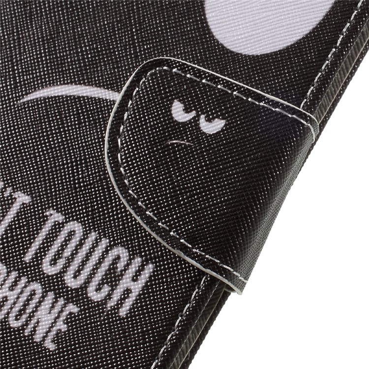 Patterned Cross Texture Wallet Leather Stand Mobile Case for Xiaomi Redmi Note 4X - DON'T TOUCH MY PHONE-9