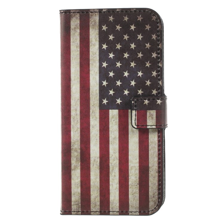 Patterned Leather Wallet Stand Case for Xiaomi Redmi 4X - Vintage US American Flag-3