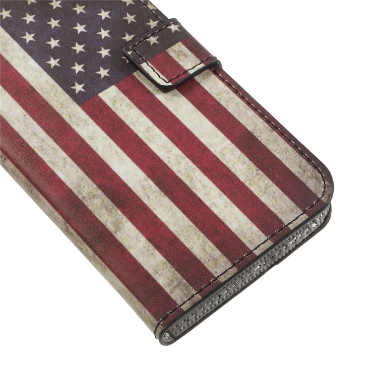 Patterned Leather Wallet Stand Case for Xiaomi Redmi 4X - Vintage US American Flag-7