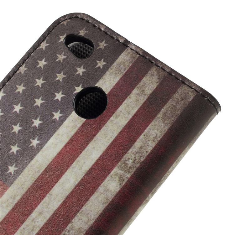 Patterned Leather Wallet Stand Case for Xiaomi Redmi 4X - Vintage US American Flag-8
