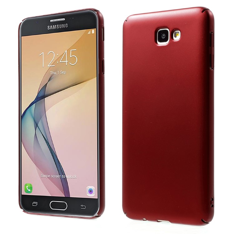 Matte Anti-fingerprint Hard Phone Accessory Case for Samsung Galaxy J7 Prime/On7 2016 - Red-1