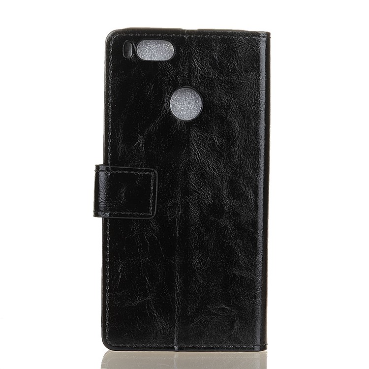 Crazy Horse Stand Wallet Leather Cell Phone Casing for Xiaomi Mi 5X - Black-2
