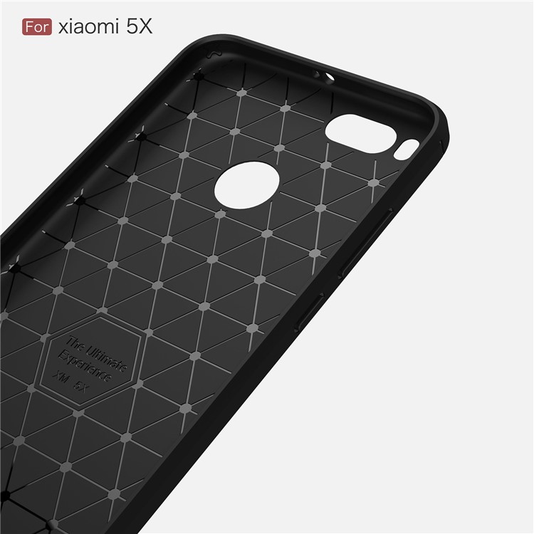 For Xiaomi Mi 5X Carbon Fiber Brushed TPU Case - Black-5