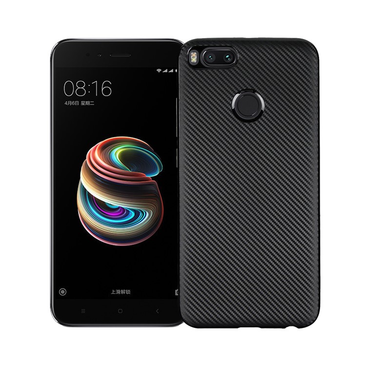 

Carbon Fiber Texture Soft TPU Back Cover for Xiaomi Mi A1 / 5X - Black