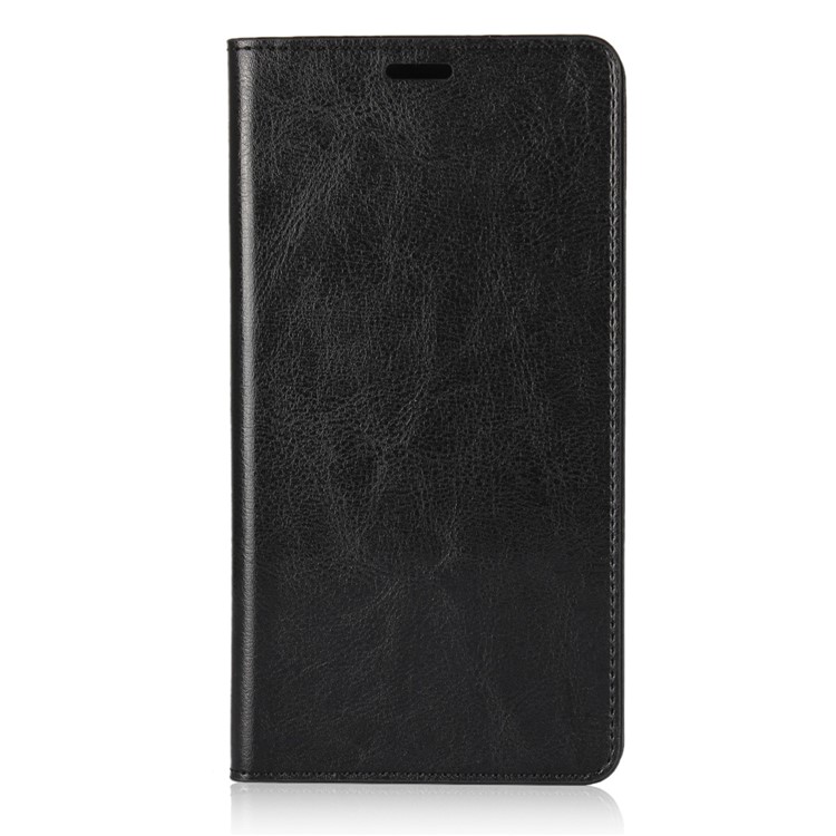 Crazy Horse Genuine Leather Magnetic Wallet Case for Xiaomi Mi Max 2 - Black-2