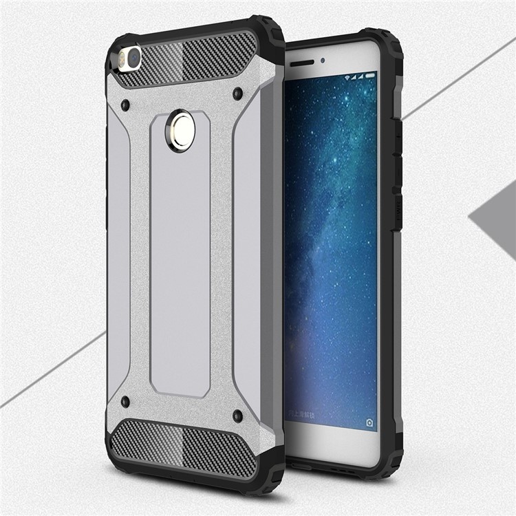 Armor Guard Plastic + TPU Hybrid Phone Case for Xiaomi Mi Max 2 - Grey-1